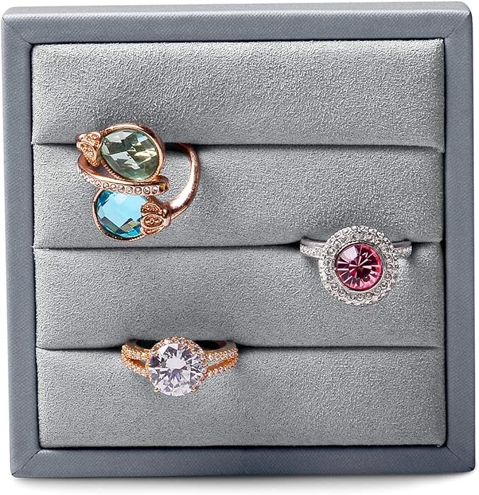 Oirlv Premium Leather Ring Display Stand Small Ring Tray Showcase Jewelry - Image 4