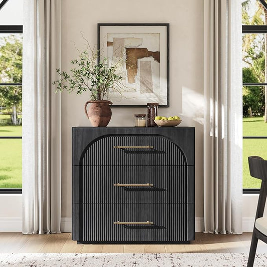 Buffet Cabinet with 3 Storage Drawers, 31.5''W Arched Sideboard | Modular by MorganBrig