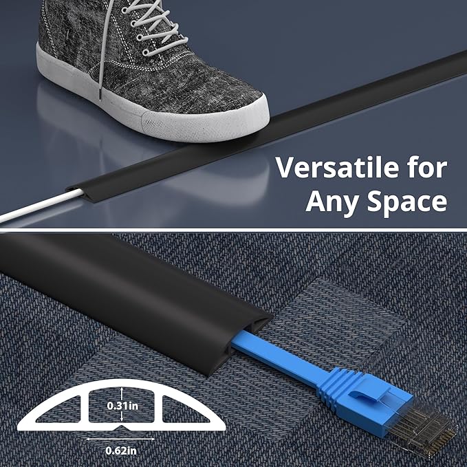 ZhiYo 5.6ft Cord Covers for Wires on Floor, Cord Hider Floor Hide Extension - Image 8