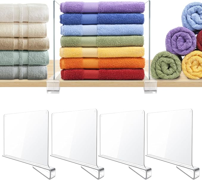 BAUMFEUER 4 Pack Clear Acrylic Shelf Dividers by BAUMFEUER
