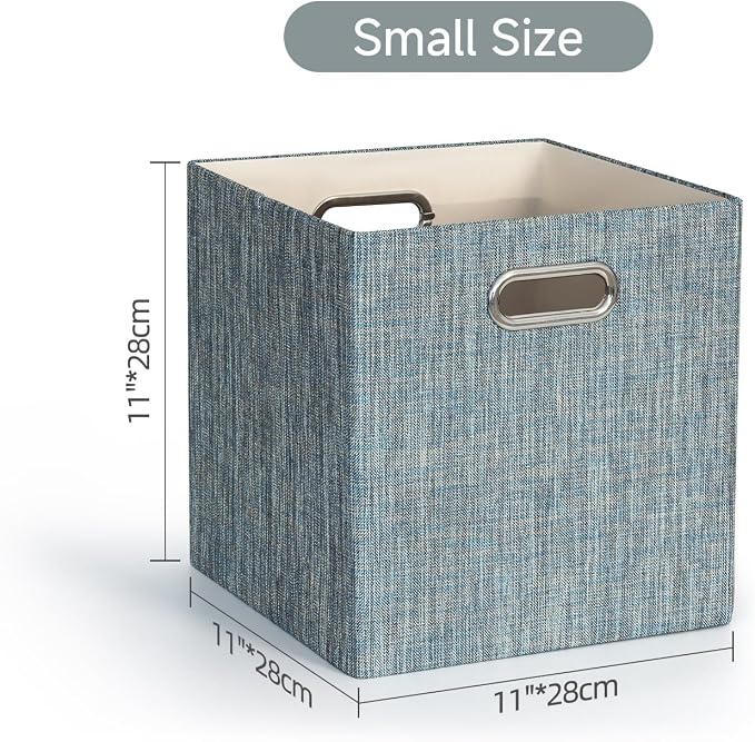 Posprica Storage Basket Bins, 11×11×11 Foldable Storage Cube Boxes Fabric Drawer - Image 2