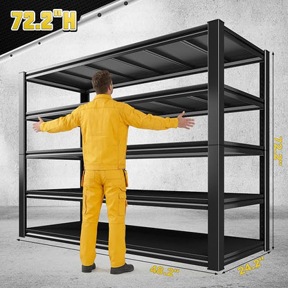 REIBII 48.2" W Garage Shelving, Metal Shelving 3000LBS, Storage Shelves - Image 2