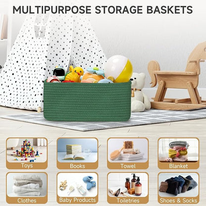 3-Pack Storage Baskets for Organizing | Woven Shelf Toy Basket | Rope Baskets - Image 6
