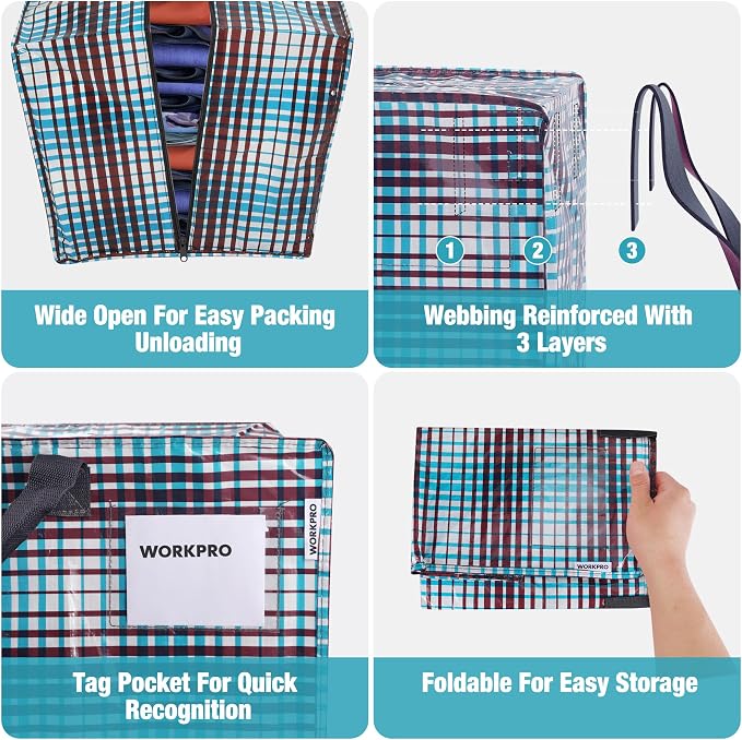 WORKPRO 6 Pack Extra Large Moving Bags - Image 5