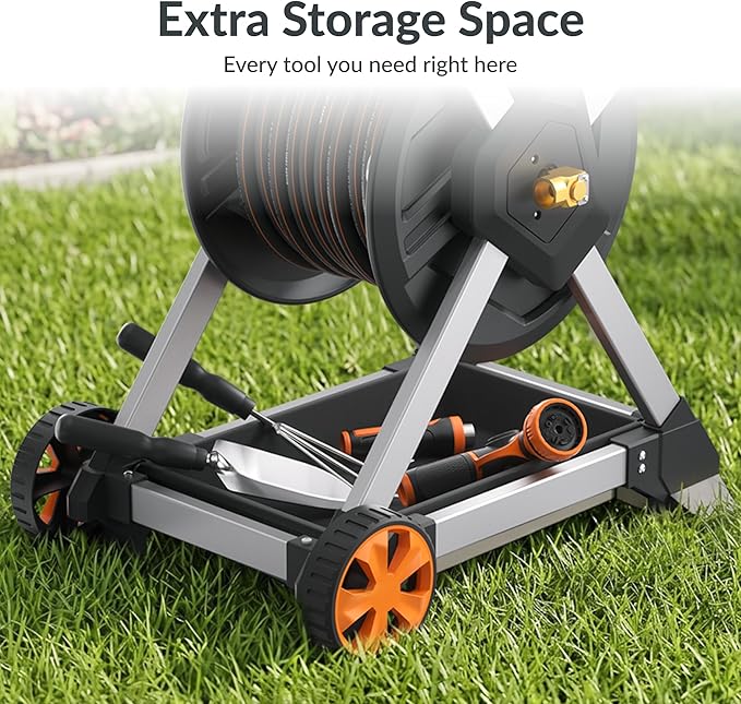 Giraffe Tools Garden Hose Reel Cart, 125FT 5/8" Hose Capacity, Heavy Duty Water - Image 3