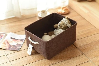 TheWarmHome Decorative Basket Rectangular Fabric Storage Bin Organizer Basket - Image 9