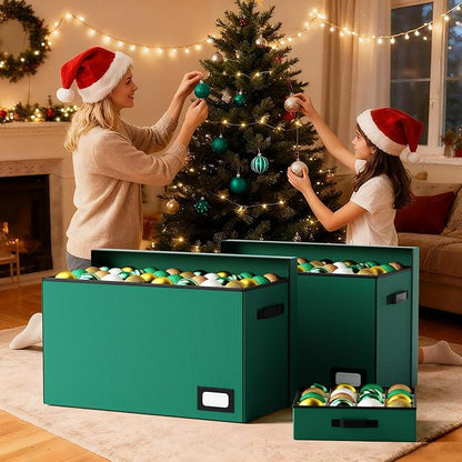 Christmas Ornament Storage Box Store 128 Ornaments, Extra Large Xmas Ornament - Image 8