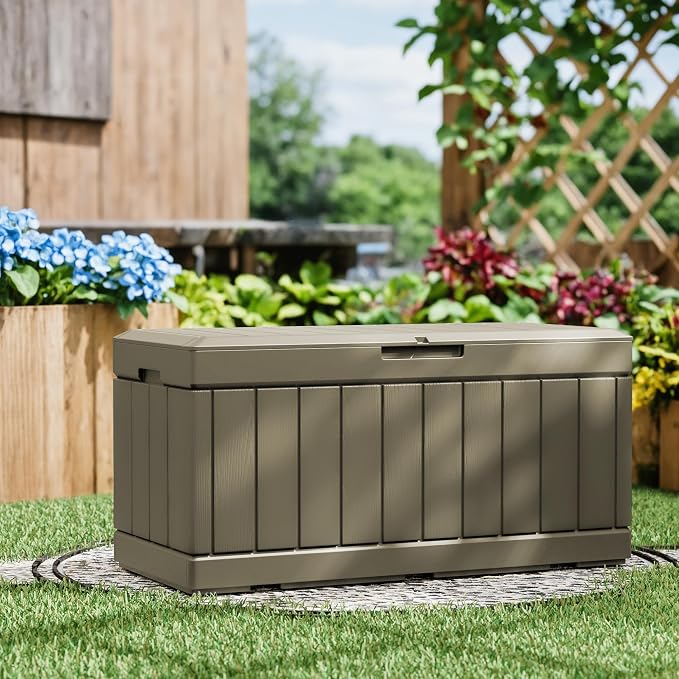 Greesum 82 Gallon Resin Deck Box All Weather Large Outdoor Storage - Image 5