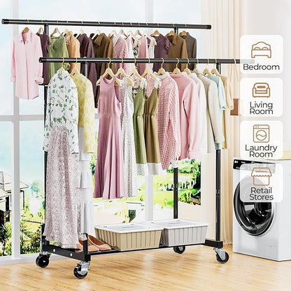 Abiglifty Double Rods Clothes Rack - Image 4