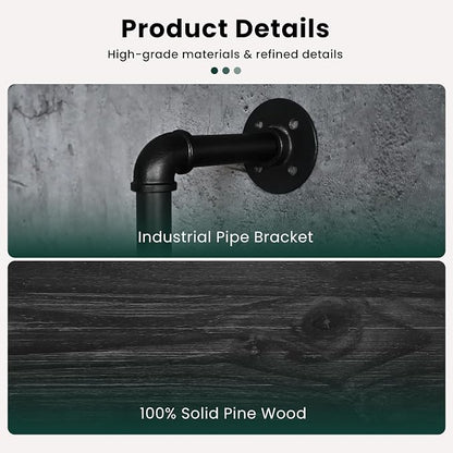 HDDFER Floating Shelves 70 inch Wall Bookshelf Industrial Pipe Shelving Shelves - Image 7