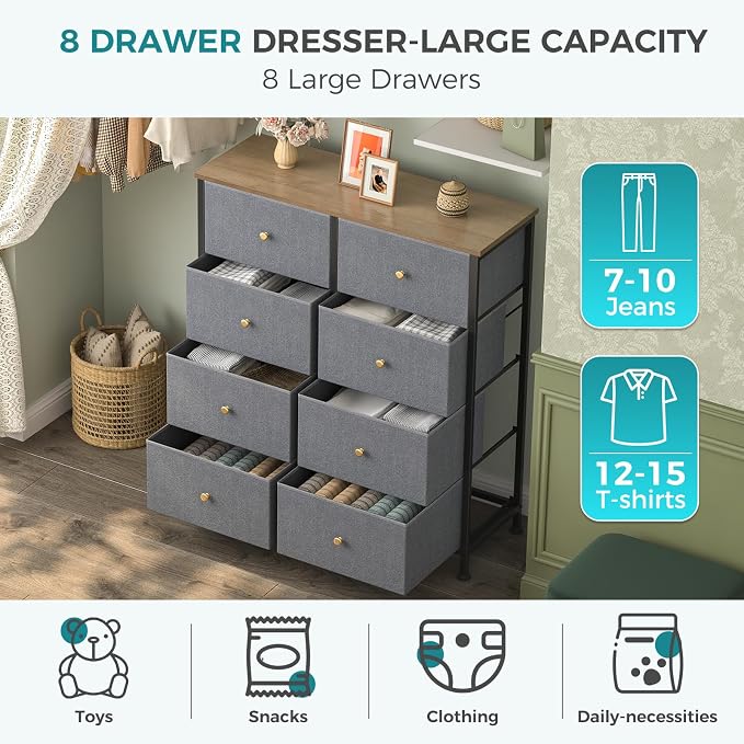 OLIXIS 8 Drawer Storage Dresser - Image 4