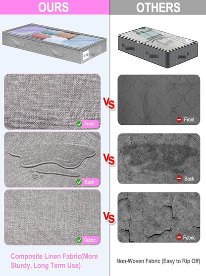 punemi 4 inches Under Bed Storage Containers, Low Profile Underbed Storage - Image 4
