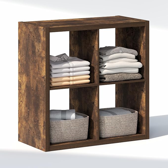Furinno Cubic Extra Thick 4-Cube Closet Organizers and Storage, Amber Pine | - Image 5