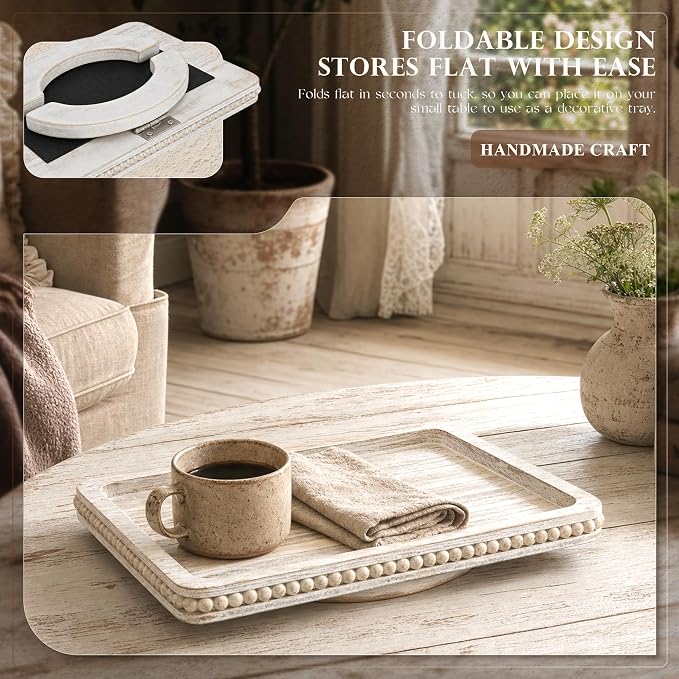 EOSAHR Pine Wood Couch Tray - Image 4