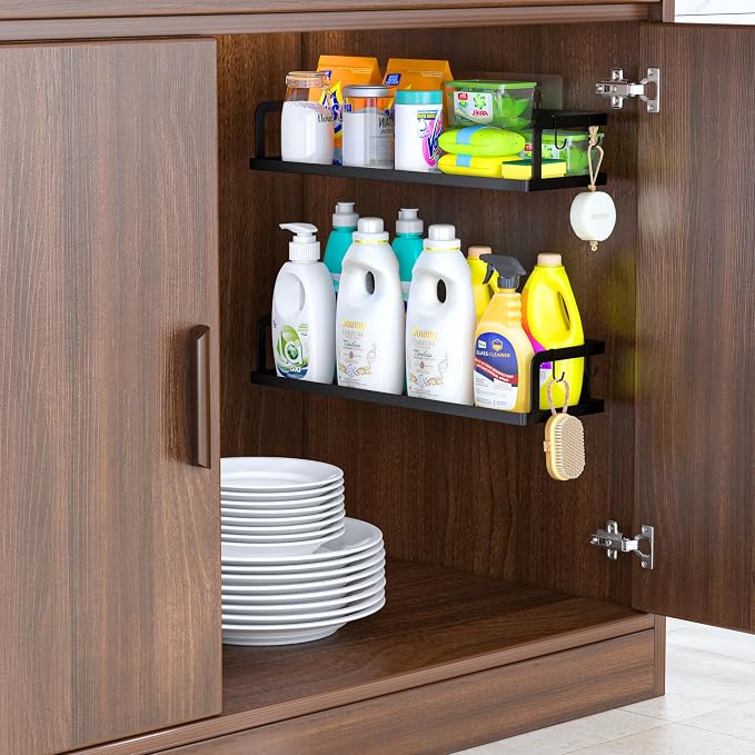 PUSDON 2-Pack 16.5" Extra Long Slim Hollowout Shower Caddy, Wall Mount Spice - Image 5