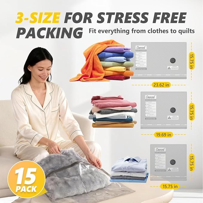 15 Pack Travel Vacuum Bags - Image 5