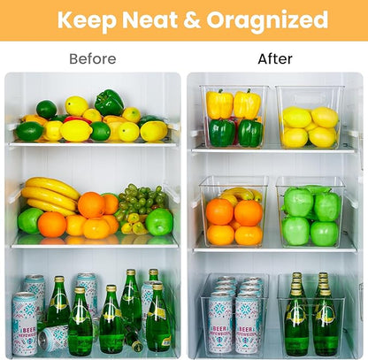 YIHONG Clear Plastic Storage Bins, 4 Pack Pantry Organizer Bins - Image 6