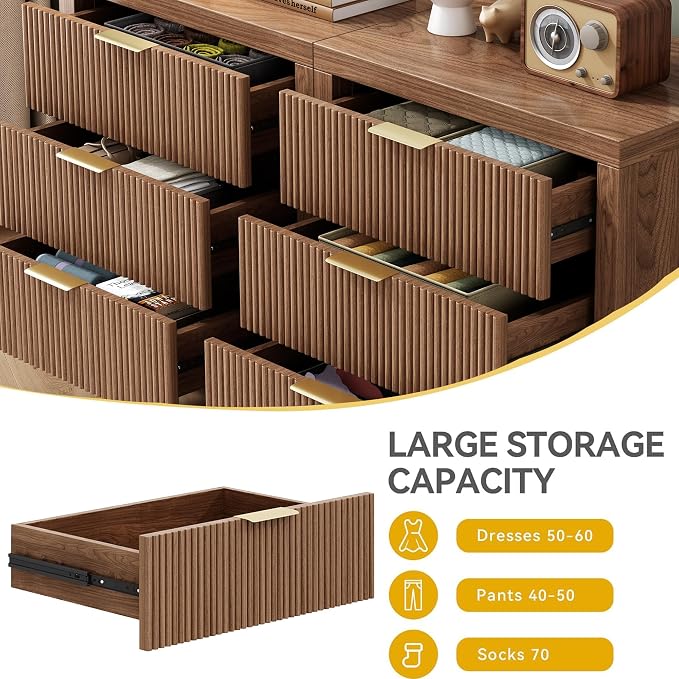 6 Drawer Dresser, Chest of Drawers Organizer - Image 5