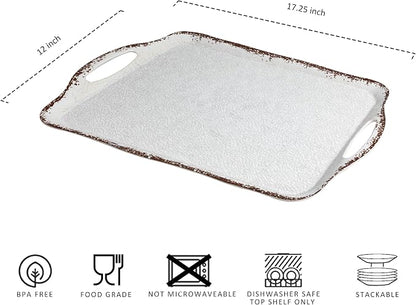 LEHAHA Vintage White Large Serving Tray - Image 6