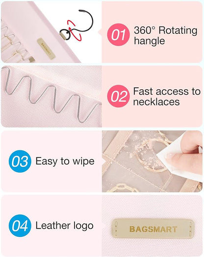 BAGSMART Hanging Jewelry Organizer Storage Roll - Image 4