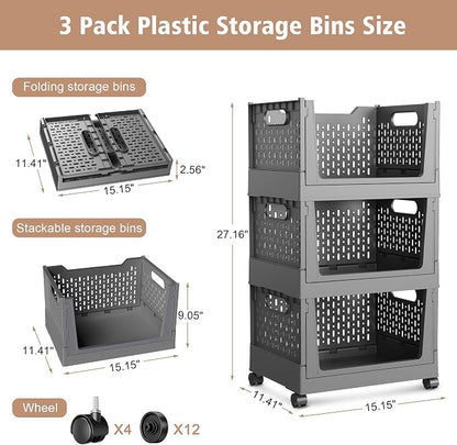 Stackable Storage Bins, Foldable Closet Organizers and Storage Bins Box - Image 2