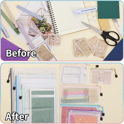 EOOUT 24pcs Mesh Zipper Pouch, Waterproof Zipper Bags, 8 Sizes Plastic Travel - Image 4