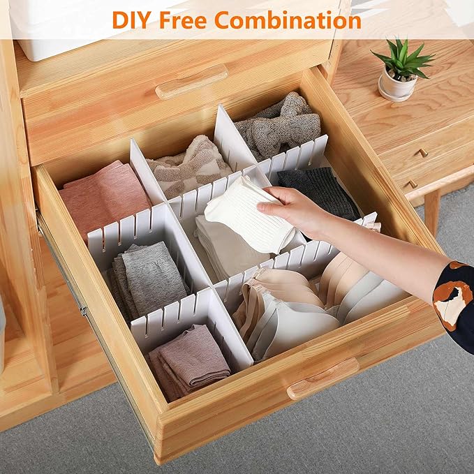 10Pcs Drawer Dividers, 14.18" x 3.55", DIY Organizer Separator, Large - Image 3
