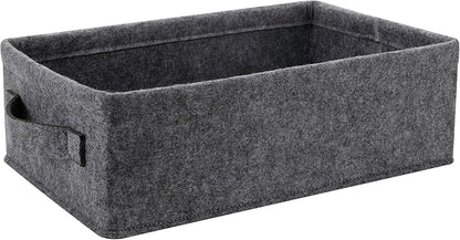 Medium Storage Basket Shlef Low Storage Bin Rectangle Felt Fabric Baskets by KWLET