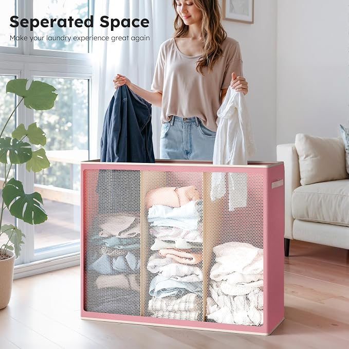 SOLEDI 180L 3-Section Laundry Hamper - Image 3