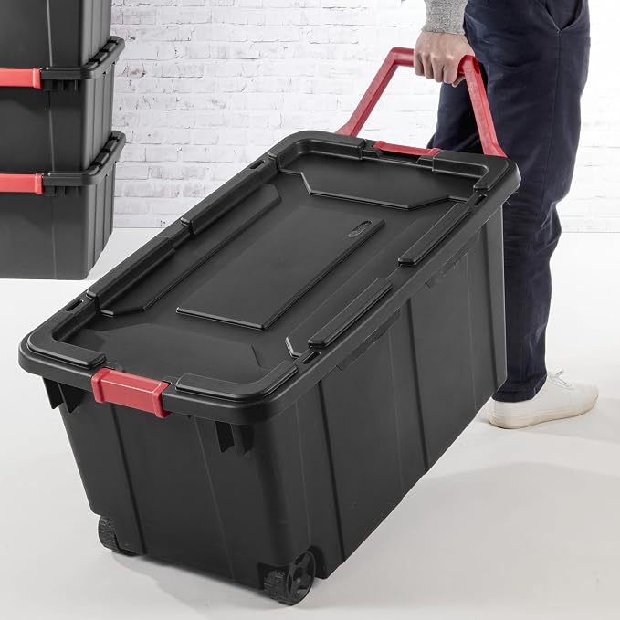 40 Gallon Extra Large Rolling Storage Bins 2-Pack, - Image 6
