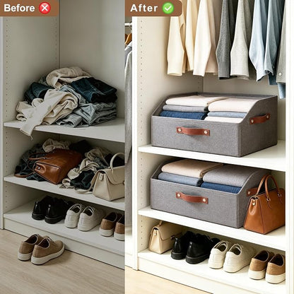 Bagnizer Closet Organizers and Storage, Linen Trapezoid Storage Bins - Image 8