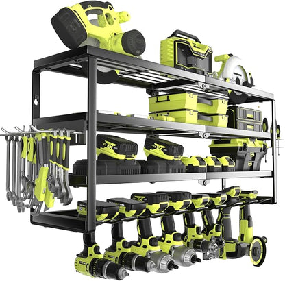 MOOMSINE 4 Layer Power Tool Organizer Wall Mount, Battery Tools Holder by MOOMSINE