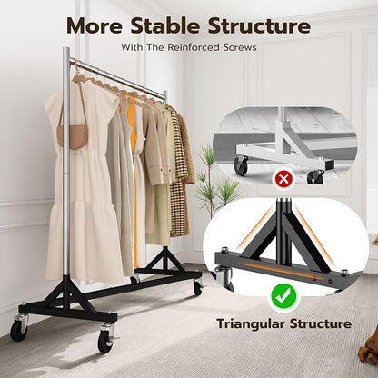HOKEEPER Commercial Z Base Garment Rack Hold 500LBS Heavy Duty Clothing Rack - Image 8
