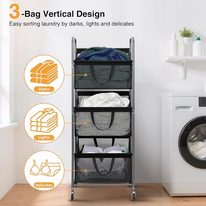 STO STO 3-Tier Vertical Laundry Hamper - Image 6