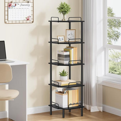 Tajsoon 5 Tier Corner Shelf Stand, Standing Corner Shelf Unit, Industrial - Image 8