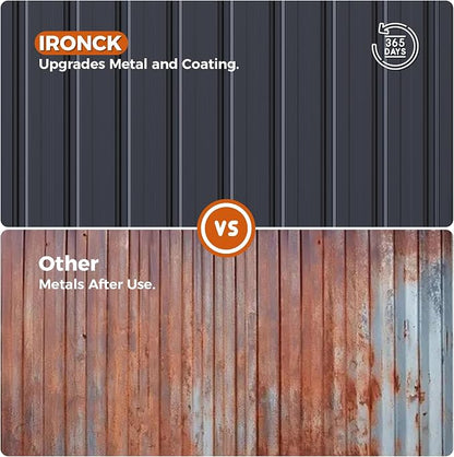IRONCK 5.7x5.7FT Outdoor Storage Shed, Tool Shed, Dark Blue | Galvanized Steel - Image 8