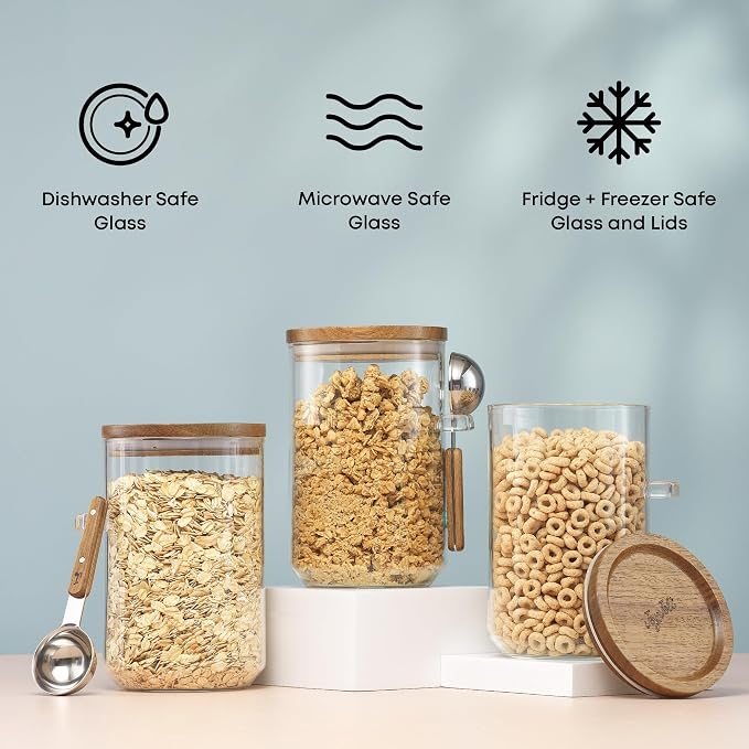 JoyJolt Holden 32oz Stackable Glass Storage Containers - Image 4