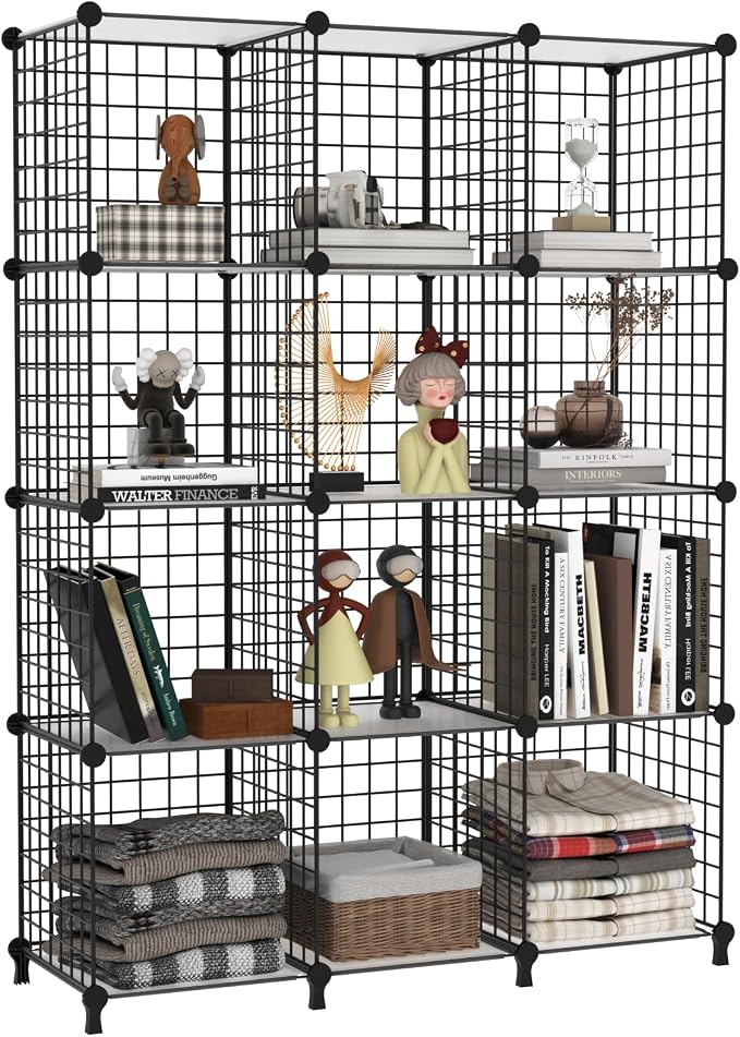AWTATOS Wire 12 Cube Storage Organizer, Closet Storage Shelves Stackable | by AWTATOS