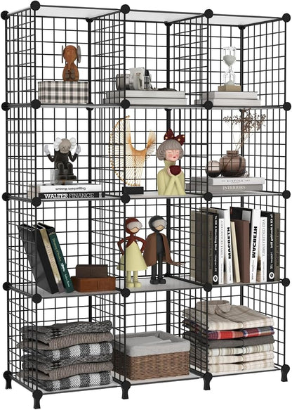 AWTATOS Wire 12 Cube Storage Organizer, Closet Storage Shelves Stackable | by AWTATOS