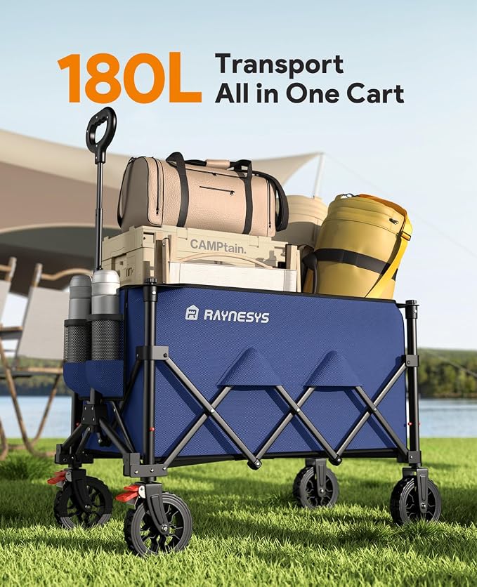 Wagon Carts Foldable, 180L Collapsible Foldable Wagon - Image 2