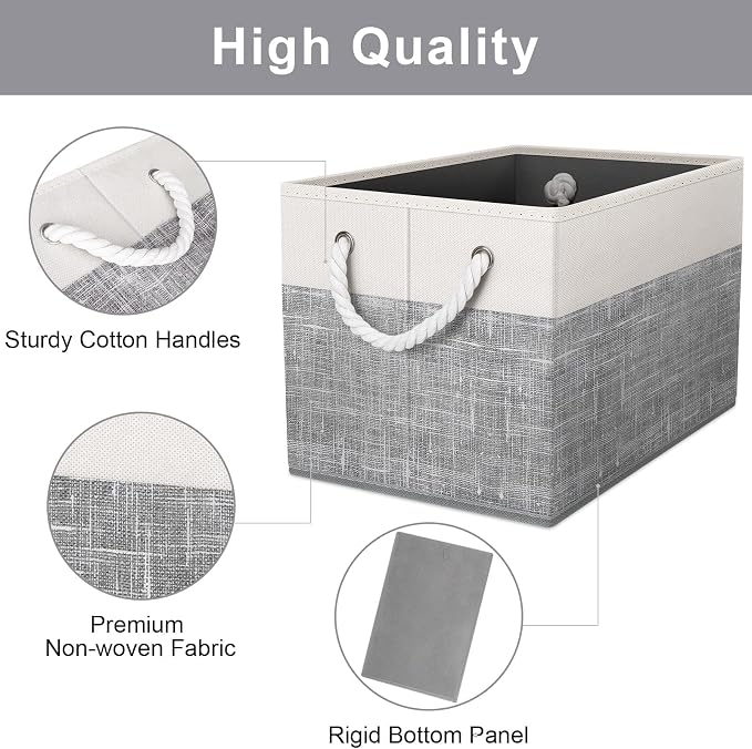 Fab totes Storage Bins 3-Pack, Foldable Storage Baskets - Image 2