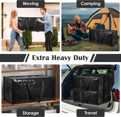12 Pack Moving Bags with Full-Open Side Zipper, Extra Large 93L Heavy Duty - Image 7