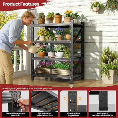 40" Wide Storage Shelves, 2000LBS Garage Shelving Heavy Duty, Standing Shelf - Image 4