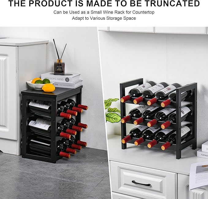 VASMIA Wine Rack Freestanding Floor, 6-Tier Display Wine Storage Shelves - Image 6