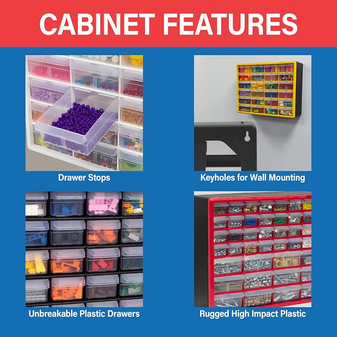 Akro-Mils 16-Drawer Plastic Drawer Storage Cabinet - Image 6