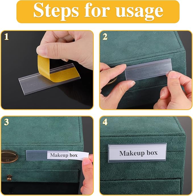 120 Set Shelf Labels, 3 x 1in Adhesive Label Holders - Image 3