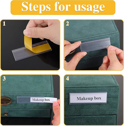 120 Set Shelf Labels, 3 x 1in Adhesive Label Holders - Image 3