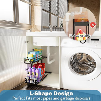 Under Sink Organizer, 2 Tier Slide Out Storage - Image 3