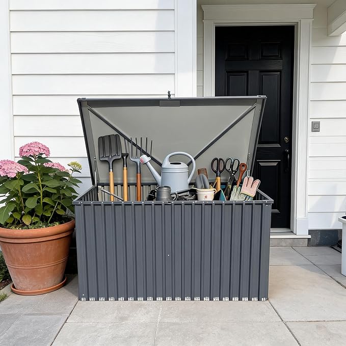 Garvee Outdoor Storage Box, 180 Gallon Waterproof Metal Storage Box, Outdoor - Image 6