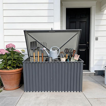 Garvee Outdoor Storage Box, 180 Gallon Waterproof Metal Storage Box, Outdoor - Image 6
